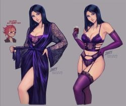 arcane blue_eyes blue_hair caitlyn_(league_of_legends) caitlyn_kiramman lace lingerie