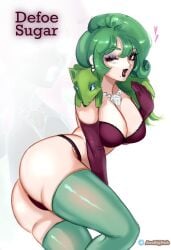 1girls ass big_ass big_breasts black_eyes black_lips brawl_stars breasts defoesugar green_hair green_lingerie lingerie milf panties pantyhose white_skin