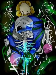 flower flowey_the_flower male nyangyangblue sans skeleton undertale