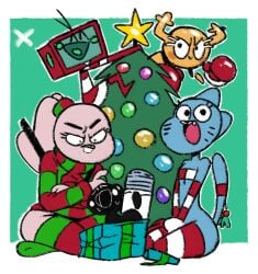 anais_watterson christmas christmas_outfit christmas_tree female furry kingraam nicole_watterson penny_fitzgerald the_amazing_world_of_gumball