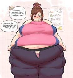 1girls bbw belly belly_overhang blush breasts breasts_bigger_than_head d.va dialogue fat fat_ass fat_belly fat_breasts fat_butt fat_female fat_fetish fat_folds fat_rolls fat_thighs fat_woman hana_song huge_ass huge_breasts obese obese_female overwatch overweight overweight_female plumpknight ssbbw thick thick_ass thick_thighs weight_gain weight_gain_drive weight_gain_kink