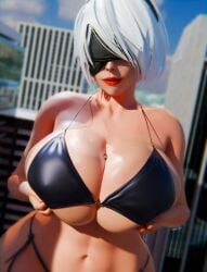 1boy 1girls 2020s 2025 big_breasts breasts female female_focus giant_female giant_woman giantess gift_art huge_boobs huge_breasts jimmy144 light-skinned_female light_skin male nier nier:_automata nier_(series) robot robot_girl robot_humanoid solo solo_female solo_focus video_game_character white_hair white_hair_female yorha_2b