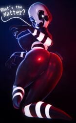 ass big_breasts big_butt female female_focus female_only five_nights_at_freddy's five_nights_at_freddy's_2 humanoid makeup marionette marionette_(fnaf) nightmarionne_(fnaf) puppet rear_view teasing thick_thighs vinceafterd wide_hips