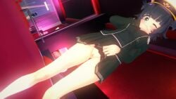 1girls 3d blue_eyes captain ecchi female female_focus female_only flashing gukivt human light-skinned_female light_skin skirt skirt_lift skirt_up slender_legs socks solo tagme thighs twitch virtual_youtuber vtuber