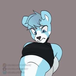animated animated_gif anthro arms_behind_back furry gender_transformation genderswap genderswap_(mtf) gif holographycutebun mtf_transformation