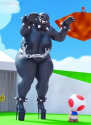 1girls 3d animated anthro chain_chomp female gigantic_breasts gigi_(thecoatl034) high_heels huge_breasts mario_(series) nipple_piercing nude sandreiio sound standing tagme toad_(mario) video voluptuous
