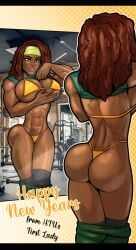 1girls abs ass athletic_female bare_arms bare_legs bare_shoulders bare_thighs big_ass big_breasts big_butt bra brown_hair bubble_butt chiseled_abs chiseled_body clothed clothing color dark-skinned_female dark_skin female female_abs female_focus female_only fit_female fitness gym gym_clothes hero_tales hi_res large_breasts long_hair mirror mirror_reflection muscles muscular muscular_abs muscular_female panties rabidotaku rabies-t-lagomorph reflection solo solo_female sportswear tagme thick_thighs violent_milieu workout_clothes