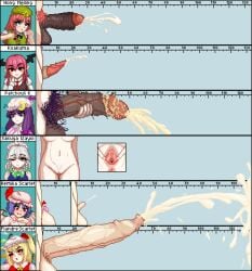 1girls 5futas belly blonde_hair blue_eye chastity_cage chastity_device cum cumming dirty_penis ejaculation female flandre_scarlet foreskin futanari genitalwear holding_penis hong_meiling human intersex izayoi_sakuya koakuma large_balls large_penis multiple_futa multiple_girls pale_skin patchouli_knowledge penis_chart penis_size_chart pubic_hair purple_eyes purple_hair red_eyes red_hair remilia_scarlet silver_hair small_penis smegma smelly_cock spread_pussy touhou uncensored wufuwufuwufu