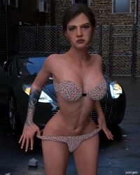 3d bikini car ellie_(the_last_of_us) ellie_williams female naughty_dog pinup pinup_pose tagme the_last_of_us the_last_of_us_2 yosigalo