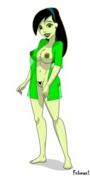 1girls alternate_version_available artist_name bare_shoulders barefoot big_breasts black_hair breasts busty cleavage coat curvy disney disney_channel ear_piercing earrings erect_nipple erect_nipples eyeliner eyeshadow female female_only fnbman front_view green_eyes green_lipstick green_nipples green_skin hair_ornament hairband hairy_pussy hourglass_figure human innie_pussy kim_possible lipstick long_hair looking_at_viewer makeup miss_go naked nipples nude open_coat open_mouth partially_nude piercing pubes pubic_hair pussy see-through shadow shego shiny shiny_skin simple_background solo standing text toes voluptuous white_background wide_hips