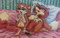 animal_genitalia anthro cum disney furry honest_john j._worthington_foulfellow nipples oc penis pinocchio puku83 roxanne roxanne_(puku83) tagme testicles