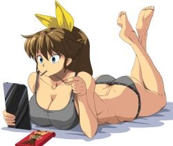bra grey_bra grey_panties m.u.g.e.n mugen_ryuko oggy_(oggyoggy) original sports_bra