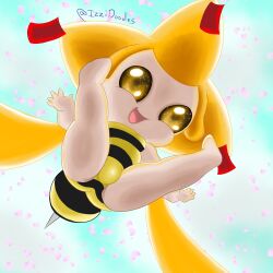 adorable bee bee_suit cute female honey_bee honeybee_suit izzipurrito jirachi legendary_pokemon mythical_pokemon pokemon pokemon_(species) shiny_pokemon solo solo_female