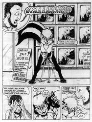 1990s 1998 20th_century anthro anus clothing comic female human james_m_hardiman lori_(jmh) mammal natasha_(jmh) onyx_(jmh) public pussy skunk