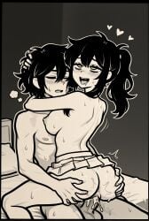accurate_art_style ahe_gao ai ai-created ai_generated andrew_graves black_hair cowgirl_position cum cum_in_pussy cum_inside grabbing_another's_ass grabbing_another's_head green_eyes hearts_around_head incest large_breasts loving_it mind_break mother_and_son ponytail renee_graves rolling_eyes shittyaistuff sidelocks son_and_mother the_coffin_of_andrew_and_renee the_coffin_of_andy_and_leyley vaginal_penetration