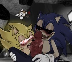 2011x 3boys ankifun big_penis blush cum_drip erection fleetway_super_sonic gay genital_fluids genitals group huge_cock kolossos large_penis looking_at_viewer open_mouth oral outcome_memories outdoors penis sega sonic.exe_(series) sonic_(series) sonic_the_hedgehog_(series) spread_legs teeth tongue tongue_around_penis tongue_out trio trio_male tripwire_(outcome_memories) veiny_penis