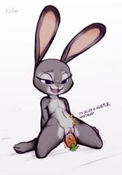 2017 anthro carrot clitoris dialogue disney eyelashes female flat_chest flat_chested food hi_res improvised_dildo improvised_sex_toy judy_hopps kekitopu kneeling lagomorph mammal masturbation nipples nude open_mouth pawtsun penetration pussy pussy_juice rabbit sex_toy simple_background solo vaginal_masturbation vaginal_penetration vegetable vibrator zootopia