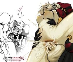 1boy 1girls anon big_balls big_penis bite blush bulge chubby chubby_female clown cum cum_in_pussy cum_inside gradient_penis height_difference jester muscles orgasm penis penis_in_pussy pierrot_(the_freak_circus) scales sweaty sweaty_body sweaty_legs sweaty_women the_freak_circus y/n