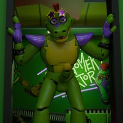 1boy 1male 2025 3d 3d_(artwork) alligator animatronic anthro anthro_focus anthro_only anthro_solo claws dark_dixon digital_media_(artwork) erect_penis erection fangs fingerless_gloves five_nights_at_freddy's five_nights_at_freddy's:_security_breach glans glasses gloves humanoid_genitalia humanoid_penis machine male male_anthro male_focus male_only mohawk montgomery_gator_(fnaf) reptile robot scottgames sharp_teeth shoulder_pads solo solo_anthro solo_focus solo_in_panel solo_male star_glasses steel_wool_studios sunglasses