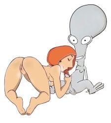 american_dad barefoot family_guy lois_griffin roger_smith sucking_penis swallowing