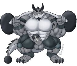 abs amideo anthro arm_tattoo armband aroused aroused_face aroused_male aroused_smile athletic_wear balls barazoku bedroom_eyes biceps big_muscles big_pecs black_body black_eyes black_facial_hair black_goatee black_hair black_scales bodily_fluids bottomwear claws clothed clothing cocky cocky_grin crouching deadlift dragon dripping dumbbell erection exercise exercise_clothes exercise_clothing exercise_equipment exercise_gear facial_hair fangs flexing flexing_bicep flexing_both_biceps flexing_muscles flexing_pecs flirting flirting_look flirting_with_viewer footwear genital_fluids genitals goatee grey_armband grey_body grey_bottomwear grey_clothing grey_footwear grey_knee_pads grey_scales grey_shoes grey_shorts grey_wristband grin grinning_at_viewer gym gym_bottomwear gym_shorts hair hi_res horn inviting inviting_to_sex inviting_viewer jock knee_pads leaking_precum looking_at_viewer looking_pleasured male manly multicolored_body multicolored_scales muscular muscular_anthro muscular_arms muscular_male muscular_thighs mythological_creature mythological_scalie mythology narrowed_eyes offering_sex offering_to_viewer open_bottomwear open_clothing open_shorts pecs penis penis_poking_out pose precum precum_drip precum_on_own_penis precum_on_penis presenting presenting_body presenting_penis reptile scales scalie seducing_viewer seductive shoes shorts showing_off_muscles simple_background smile smiling_at_viewer smirk smirking_at_viewer solo standing tattoo teeth thick_arms thick_thighs toeless_footwear toeless_shoes topless topless_anthro topless_male tough_guy vein veiny_penis weightlifting weights white_background white_body white_scales workout workout_clothing workout_equipment workout_outfit wristband