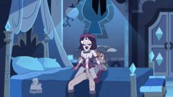 1boy 1girls animated barrette breasts brown_hair dagnibor facepaint female gif green_eyes hat marco_diaz mime mime_girl nipples on_bed penis purple_hair pussy reverse_cowgirl_position ruberiot star_vs_the_forces_of_evil tagme watermark wrist_grab