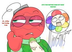 artist_request bobette_(dandy's_world) cock comedy dandy's_world dandy_(dandy's_world) dick green_cock penis roblox tagme text
