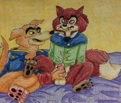 2boys animal_genitalia anthro crossover cum cumshot disney don_karnage furry gay honest_john j._worthington_foulfellow male male_only penis pinocchio puku83 talespin yaoi