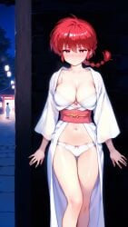 1female 1girls ace_(artist) ai_generated bra breasts commentary_request english_commentary female female_only hi_res highres light-skinned_female light_skin mixed-language_commentary outdoors outside panties ranma-chan ranma_1/2 ranma_saotome solo solo_female standing very_high_resolution