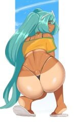 1girls ass ass_focus ater18 big_ass big_thighs brazil brazilian brazilian_female brazilian_miku breasts clothed clothing cyan_eyes cyan_hair female female_only hatsune_miku huge_ass huge_thighs latin_american_hatsune_miku_(meme) long_hair looking_at_viewer simple_background solo tagme tan tan_body thick_hips thick_thighs thighs twintails vocaloid