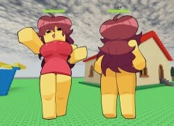 1girl 1girls 2d 2d_(artwork) 2d_artwork cleavage clothed clothing drizzlewashere female female_only fnf friday_night_funkin girlfriend_(friday_night_funkin) hair roblox robloxian