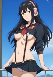 ai_generated anime anime_style autismmix_pony(model) boobs breasts cleavage cosplay costume female half-dressed kill_la_kill kimishima_kana kiseijuu nsfw nude parasyte_the_maxim senketsu senketsu_(cosplay) solo