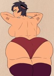 asaka_sudaj big_ass bigbuffscorpia black_hair booty_shorts catgirl catra color colored red_thong she-ra_and_the_princesses_of_power short_hair socks tagme thong yellow_eyes