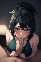 ai_generated akali big_breasts blowjob league_of_legends