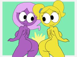 2girls amy_(endless_monsters) ass breasts endless_monsters female_humanoid humanoid playher poppy_playtime purple_skin yellow_skin yoanzack