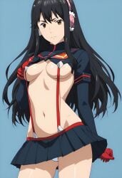 ai_generated anime anime_style autismmix_pony(model) boobs breasts cleavage cosplay costume female half-dressed kill_la_kill kimishima_kana kiseijuu nsfw nude parasyte_the_maxim senketsu senketsu_(cosplay) solo