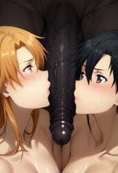 1girl2boys 1girls 2024 2boys 2boys1girl abs ai_generated ai_hands anime anime_style arms bangs before_sex big_eyes big_penis black-skinned_male black_eyes black_hair black_hair_male black_penis black_skin blush bottomless braid braids breasts breasts_out brown_eyes civitai close-up collarbone couple cuckold cuckolding dark_penis dark_skin dark_skin_male dark_skinned_male digital_media erect_penis erection eyebrows faceless faceless_male female from_side group hair_between_eyes interracial kirigaya_kazuto kirito kneeling large_penis legs lips long_hair long_hair_female looking_up looking_up_at_partner male_with_breasts male_with_female medium_breasts naked naked_female naked_male netorare no_background no_pants nude nude_female nude_female_nude_male nude_male_nude_female nude_male_nude_male orange_eyes orange_hair orange_hair_female penis penis_awe penis_out pony_diffusion_xl profile retracted_foreskin scrotum shadow shiny_hair shiny_skin short_hair short_hair_male skin_tone_difference stable_diffusion sweat sweatdrop sweating sword_art_online testicles theblueiris thin thin_arms thin_female thin_male threesome uncensored vein veins veiny_penis visible_penis white_skin white_skinned_female white_skinned_male yaoi yuuki_asuna