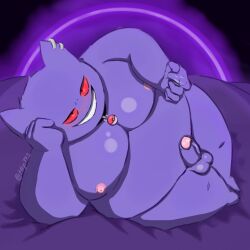 anthro anthro_only gengar ghost male male_focus male_only obese pokemon pokemon_(species) tagme