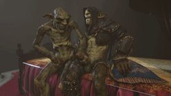 3d animated balls bed circumcised clone double_handjob gay goblin goblin_male green_skin handjob humanoid ictonica male male_only nude of_orcs_and_men penis sex styx styx_(of_orcs_and_men) styx_(video_game_series) yaoi