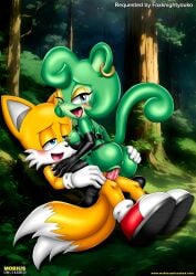 1boy 1girls anthro anus ass bbmbbf blush breasts claire_voyance female looking_at_viewer male male/female mobius_unleashed nipples one_eye_closed open_mouth palcomix penis pussy sega sex sonic_(series) sonic_the_hedgehog_(series) tails_the_fox tongue tongue_out vaginal_penetration vaginal_sex