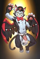 ai_generated catboy demon domestic_cat felid feline hazbin_hotel humanoid husk_(hazbin_hotel) male_only