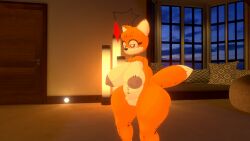 1girls annoyed bedroom big_ass big_breasts doll exposed_nipples exposed_pussy female female_only gem orange_body rule_63 shortstack side_view solo_female sonic_(series) standing stitches tails tails_doll tailsko_doll thick_thighs twintails vrchat white_body