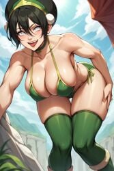 ai_generated avatar_legends avatar_the_last_airbender big_breasts bikini huge_breasts large_breasts nickelodeon nicktoons peaches toph_bei_fong