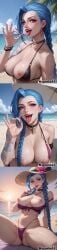 1female 1girls accessories accessory ai_generated beach beach_background beach_towel belly belly_button big_areola big_breasts big_nipples big_thighs blowjob_gesture blue_hair blush blushing_at_viewer blushing_female braid braided_hair braided_pigtails braided_ponytail braided_twintails braids breasts breasts_out camel_toe cameltoe cloud clouds earrings encouragement exhibitionism exhibitionist exposed exposed_breasts exposed_midriff exposed_nipples exposed_pussy exposed_shoulders exposed_torso fangs female fit fit_female flashing flashing_breasts flower front-tie_bikini front-tie_bikini_top front-tie_top front_view happy happy_female hat high_resolution highres hourglass_figure huge_breasts huge_nipples huge_thighs image_set jinx_(league_of_legends) league_of_legends league_of_legends:_wild_rift lighting long_hair magnelo make_up makeup massive_breasts multiple_images multiple_poses necklace open_eyes open_mouth oral_invitation perfect_legs pink_eyes pink_nails pleasure_face pleasured pleasured_face pleasured_female public public_exposure public_indecency public_nudity puffy_areola puffy_nipples purple_eyes riot_games shadow sitting sitting_down sitting_on_floor skimpy skimpy_bikini skimpy_clothes skimpy_costume skimpy_outfit skimpy_panties skimpy_swimwear skimpy_underwear sky slim slim_girl slim_waist smile smiling smiling_at_viewer string_bikini string_bra string_panties sun sun_hat sunlight sunset tattoo tattoo_on_arm tattoos tease teasing teasing_viewer thick thick_thighs tight_clothes tight_clothing tight_fit tights tongue tongue_out twitter twitter_link twitter_logo twitter_username very_long_hair