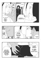 1girls 2boys ass ass_focus ass_grab big_ass boner boruto:_naruto_next_generations boxers caught caught_in_the_act cheating cheating_wife comic cuckold dialogue duo_focus erection eyeless_male groping groping_ass husband_and_wife kissing long_hair male/female mature mature_female milf multiple_boys naruto naruto_(series) netorare ntr round_ass sakura_haruno sasuke_uchiha shorts sitting sitting_on_lap sitting_on_person speech_bubble straddling talking talking_to_another text topless ugly_bastard ugly_man visualtoon walk-in