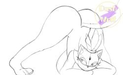 anthro blaze_the_cat dash_wolf feline feline female nude nude_female sketch sonic_(series) sonic_the_hedgehog_(series) video_games wip