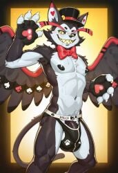 ai_generated catboy demon domestic_cat felid feline hazbin_hotel humanoid husk_(hazbin_hotel) male_only