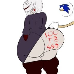 1boy 1girls ass ass_focus big_ass big_butt booty curvydoodles dress female huge_ass huge_butt lifting lifting_dress lifting_skirt male pog pogchamp poggers sage_(sonic_frontiers) sonic_(series) sonic_frontiers sonic_the_hedgehog sonic_the_hedgehog_(series) storage thick thick_ass thick_thighs tight_clothing tight_dress writing_on_ass