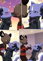 1boy 1girls a_prison_called_freedom_(comic) aggressive_retsuko aggretsuko anthro bbmbbf blush comic female fur34 furry haida haida_(aggretsuko) kissing male male/female palcomix sanrio shikabane shikabane_(aggressive_retsuko) shikabane_(aggretsuko)