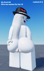 big_ass big_butt blush roblox roblox_avatar robloxian showing_ass white_hair